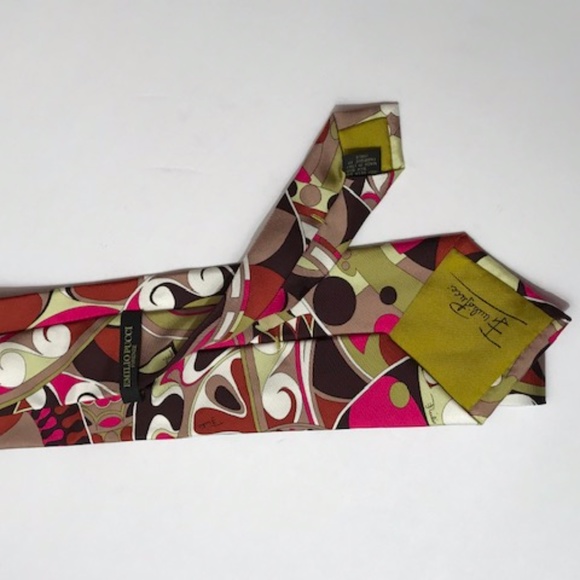 Men's Emilio Pucci Art Deco Signature Silk Tie - Picture 4 of 6